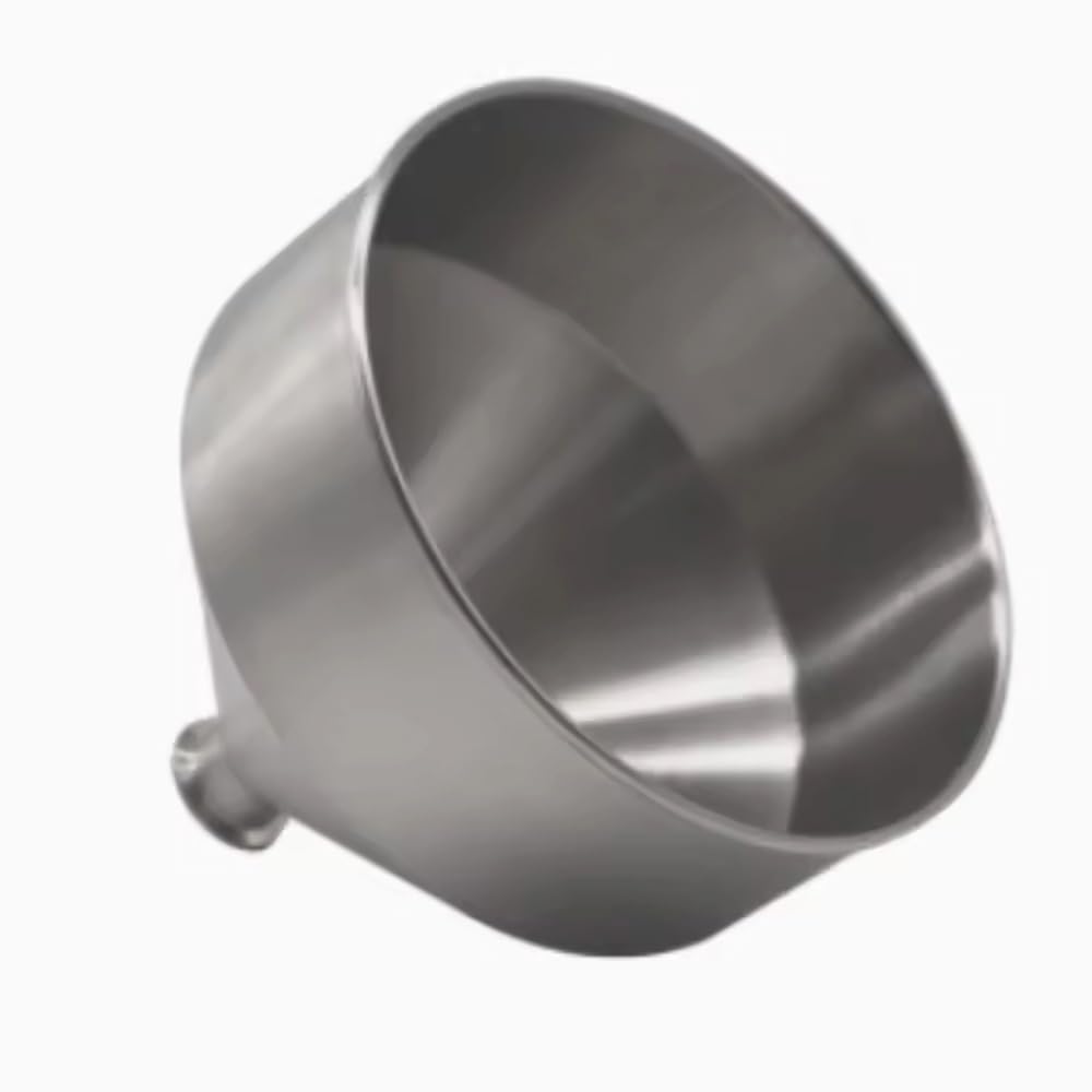Embudo Cervecero Sanitario INOX 304, 10L 30cm ID Grueso para Dosificación Polvo de Grano, Uso Alimentario (1 Pieza)(A)