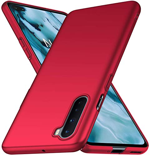 Winpromise Phone Case for OnePlus Nord 5G Slim Protective OnePlus Nord Case Matte Finish Non-Scratch Non-Fingerprint Non-Slip Ultra Thin Fit Premium PC Hard Cover for OnePlus Nord (Red)