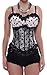 ADELCE Plus Size Lace Up Boned Corsets for Women Overbust Bustier Top Gothic Sexy Shoulder with Straps Beige 2XL