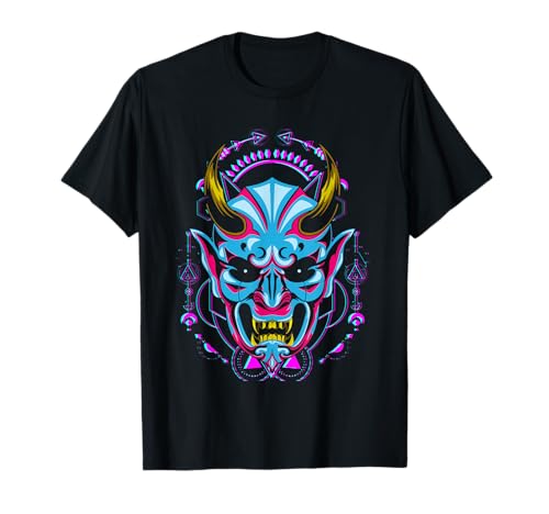 oni máscara Japón Street cyberpunk ropa streetwear Techwear Camiseta