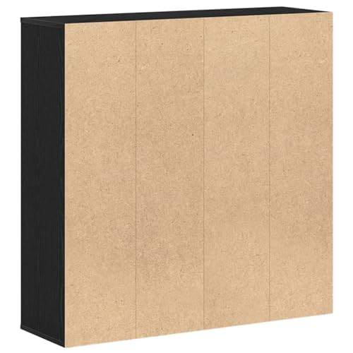 Estantería de madera de roble negro de 9 compartimentos con fijación de pared 8