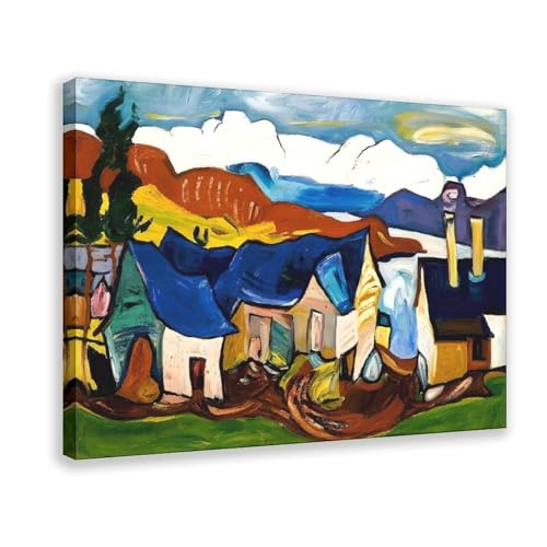 Toile WCYB Chalet in The Mountain par William H. Johnson, tableau folk pour décoration bureau
