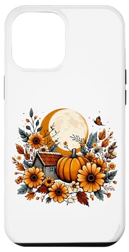 Custodia per iPhone 15 Plus Fiori autunnali freschi zucca luna Cottagecore Halloween