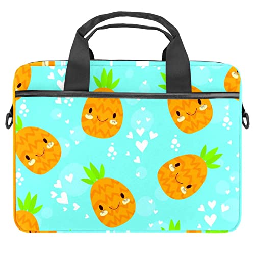 Sacoche ordinateur 13 à 14.5 pouces motif ananas bleu