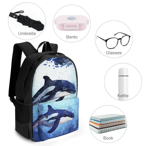 Laptop Backpack for Men Women Lightweight Backpack Orca Killer Whale Daypack Rucksack with Compartment Laptop Bag4
