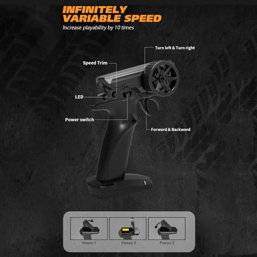 Voiture télécommandée 4WD sans interférence avec deux batteries rechargeables
