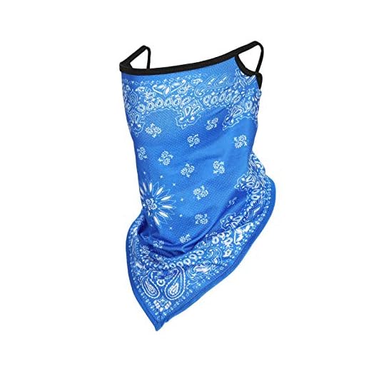 Alsino Mun skydd 2 i 1 Mun Skydd och Nacke Scarf Toppmotiv Fast passform Andas Extra långa täcker mun, näsa och nacke (Mandala Blue)