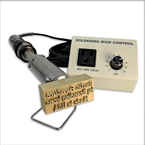 Custom Branding Iron with Personalized Text Includes Electric Heating Tool and Temp Control Unit - Large Size