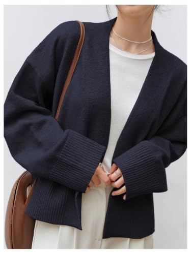 Image of WDIRARA Women's Wrap Long Sleeve Tie Front Cardigan | V Neck, Belted Sweater, Casual, Long Sleeve, Tie Waist, Knit Top