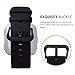 KADES Leather Band Replacement Strap Compatible with Fitbit Versa 2/SE/Lite Smartwatch for Women & Men (Black Band+Black Buckle)