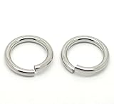 HOUSWEETY 10PCs Silver Tone Stainless Steel Open Jump Rings 15mm(5/8') Findings