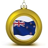 Adorno de bola colgante de bandera nacional, oro de Nueva Zelanda, bandera de Nueva Zelanda, adornos de bola de Navidad para árbol de Navidad, Año Nuevo, regalos de cumpleaños, recuerdo de Feliz