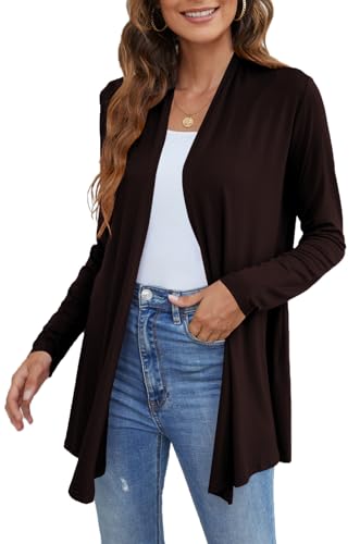Image of Ladlop Women's Lightweight Open Front Cardigans Long Sleeve Casual Soft Drape Fall Cardigan