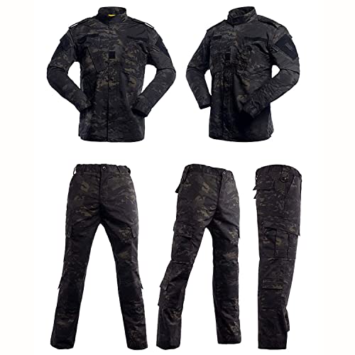 Men's Tactical Suit Camouflage Combat Jacket Shirt & Trousers Uniform Airsoft Clothing War Game Army Military Paintball BDU Hunting Shooting Camo Gear - Image 2