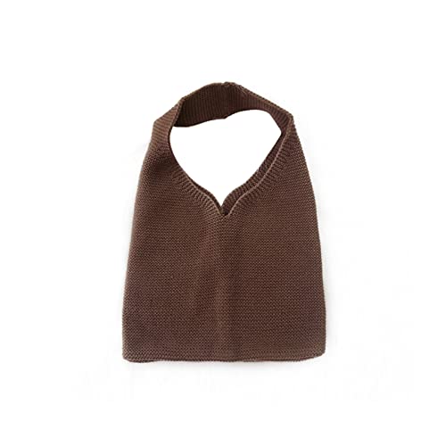 TAFRRYYG sac en crochet,Sac à bandoulière décontracté de grande capacité,Sac à main à bandoulière en tricot,pour les loisirs et les voyages pour femme et fille (Café S) Cover