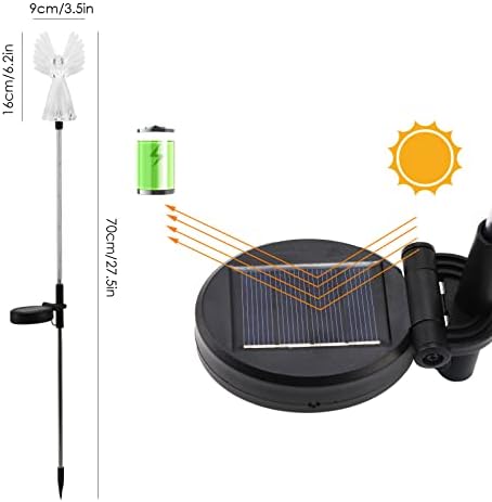 Esenlong Garden Lights Solar Powered Waterproof Solar Lights Angel Stake Light Color Changing Decorative Landscape Lighting LED Solar Powered Garden Light Decoration for Patio Lawn Yard Pathway