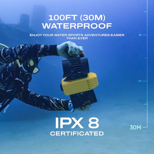 LEFEET C1 Underwater Scooter Dual Motors: Max 60min Battery Life Scooters with Action Camera Mount IPX8 100FT Waterproof for Water Sports, Swimming Pool Scuba, Diving for Kids/Adults (Yellow) by LEFEET - Image 4
