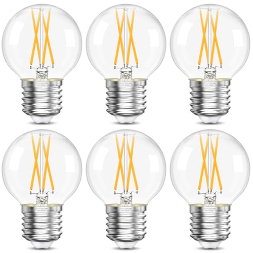 GvvooHome Dimmable G16.5 Light Bulb 4000K Neutral White, 4W, 40 watt Equivalent, E26 LED Globe Bulb, Round Edison Bulbs for Ceiling Fan, Chandeliers, 90+CRI 400LM, 6 Pack