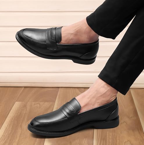 Image of ARAMISH New Men's Leather Slip on Formal Shoes Moccasin Loafers for Men's