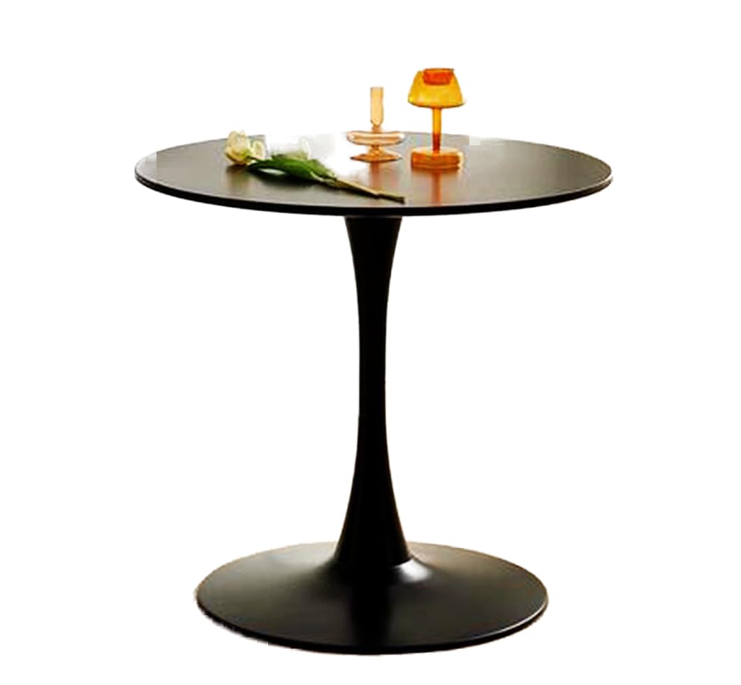 Table guéridon moderne en forme de tulipe noire élégante pour petits espaces, meuble polyvalent et élégant