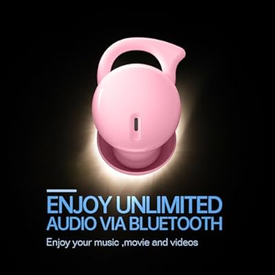 Invisible Sleep Headphones, Sleep Earbuds for Side Sleepers, Mini Noise Blocking Sleep Earphones, Bluetooth 5.3 Hidden Earbuds for Work, Ear Buds Sleeping, Pink