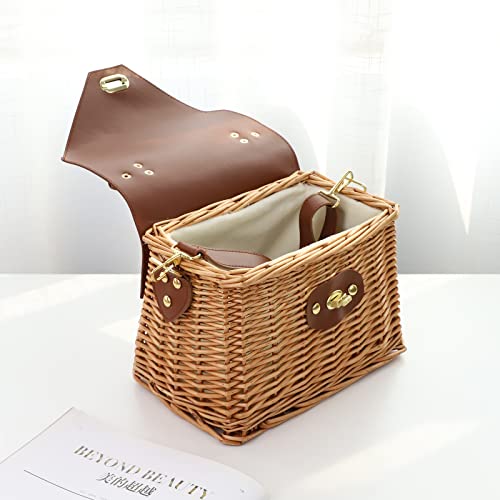 Bolso tejido de mimbre YAHUAN para mujer miniatura 4