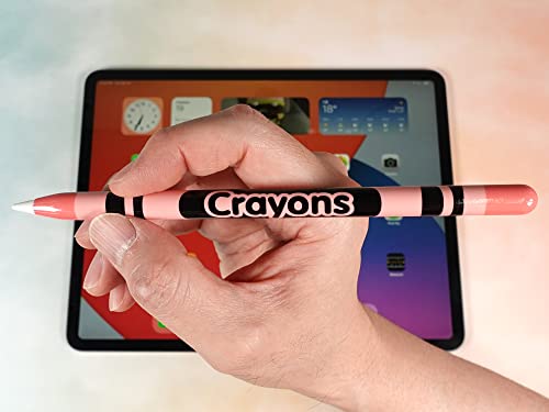 Vinilo adhesivo para lápiz Apple de 2ª generación color naranja y rosa 4