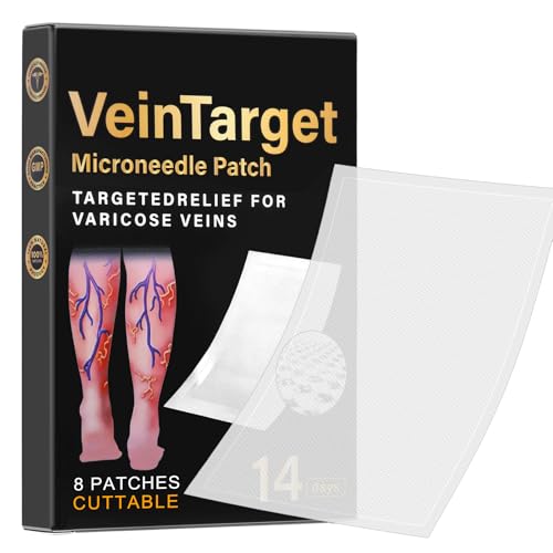 DNGTOGS Vein Ease Microdarts Care Patches 2 Hours Fast Acting Leg Vein Care Patch Soothe Leg Swelling & Fatigue Improve Blood Circulation Varicose Veins Relief Patch for All Men Women All Skin Types