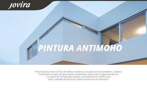 Miniatura 6 de Jovira Pinturas Pintura Antimoho 6 Kilos Evita El Moho, Resistente A La Aparición De Moho En Paredes, Aspecto Mate. 4 Litros, Blanco A-7