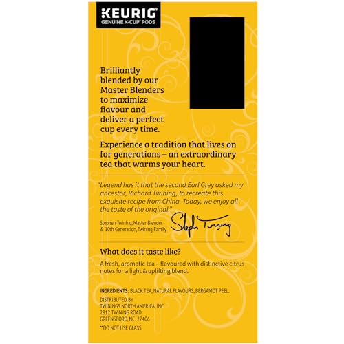 Twinings Earl Grey Black Tea K-Cup Pods (2-Pack, 48 Count)