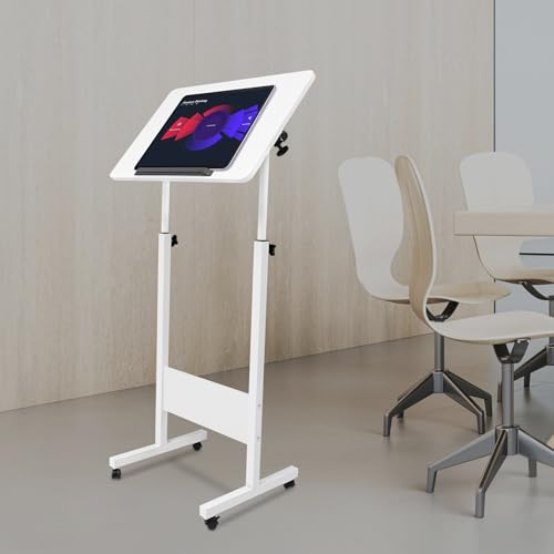 Escritorio portátil ajustable con ruedas para laptop miniatura 5