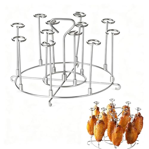 PHMING Rôtissoire Vertical Air Fryer, Support à Brochettes pour Friteuse à Air, en Acier Inoxydable 304 Grille pour Friteuse à Air, Amovible, pour Rôtir...