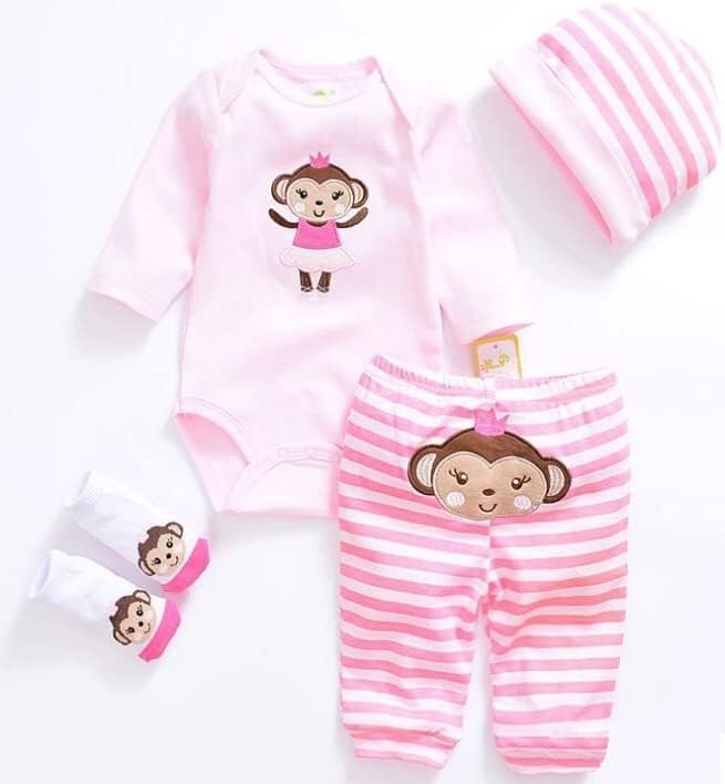 Tatu Reborn Baby Girl Doll Clothes 20-22 Inches Newborn Baby Girl 4 Pieces Accessories Set image 5