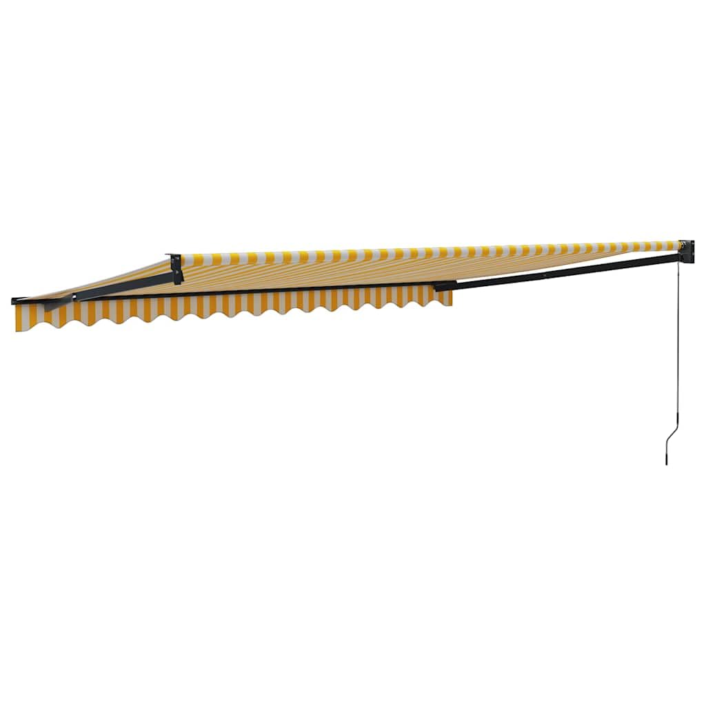 Toldo retráctil Aluminio y Tela Amarillo y Blanco 4x3 m