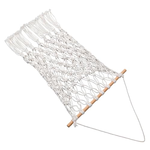 FONDOTIN Cotton Rope Woven Wall Hanging Storage Net Bag for Room Stylish Organizer for Books and Space Saving Design Cotton Rope Construction for Playrooms and Nurseries