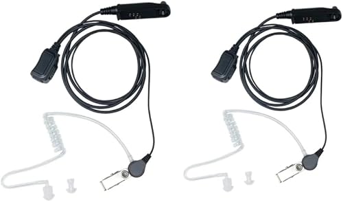 Auriculares para Baofeng UV-9R UV-9RPlus UV-XR UV-5S BF-9700 BF-A58 GT-3WP con auriculares de tubo acústico encubierto y PTT MIC, paquete de 2