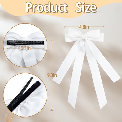 Set de 2 pinzas para el cabello con lazo negro y blanco miniatura 4