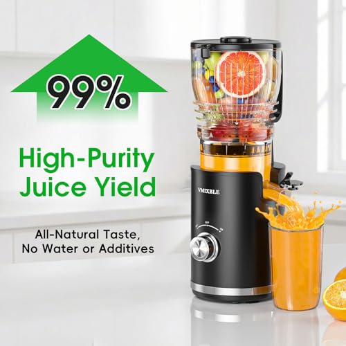 Image of Juicer Machines, Cold Press Juicer with 5.8 inch Wide Feed Chute, 300W Slow Masticating Juicer for Whole Fruits & Vegetables, High Juice Yield, Easy to Clean, BPA Free Juice Extractor Machine