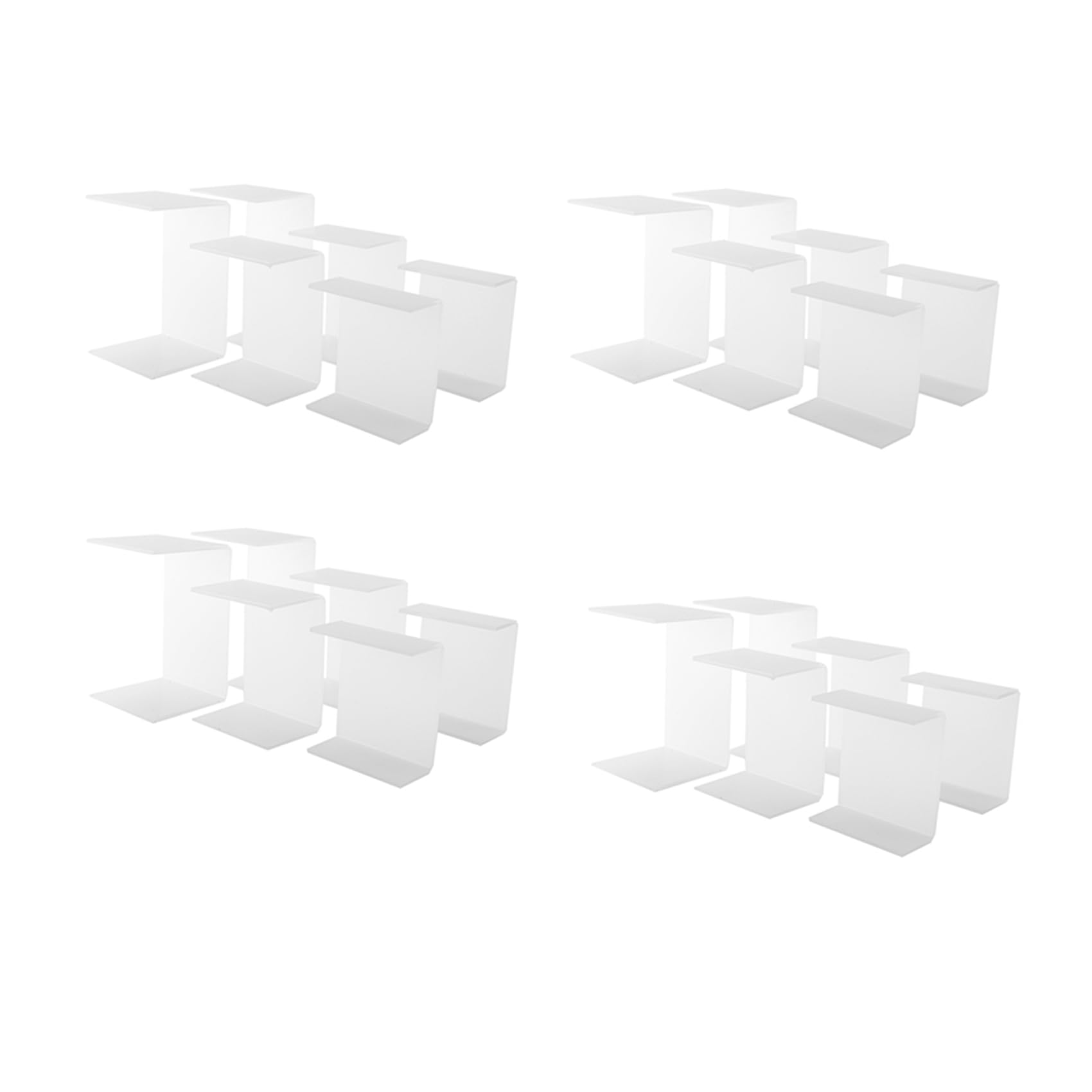 Hndhbfgrt Acrylic Display Risers, Clear Rectangle Stands Shelf for Display 24Pcs