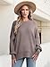 ANRABESS Women Oversized Sweaters Batwing Long Sleeve 2025 Fall Outfits Crewneck Casual Knit Side Slit Fashion Pullover Top Nutmeg Medium