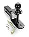 Camco Black Boar ATV/UTV Multi-Hitch – 2” Hitch Ball, 2” Shank, 6” Long – 2” Rise, 2,000 lb Capacity – Winch Strap Loop & 5/8” Pin Hole – Powder-Coated Steel (66025)
