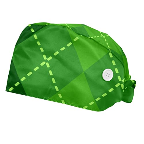 Casquette pour hommes femmes chapeau de travail plaid vert pour la restauration