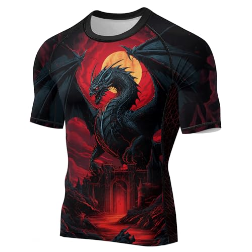 Dragon Baselayer Short Sleeve Rash Guard Shirt – BJJ MMA Wrestling Jiu-Jitsu Combat Sports2