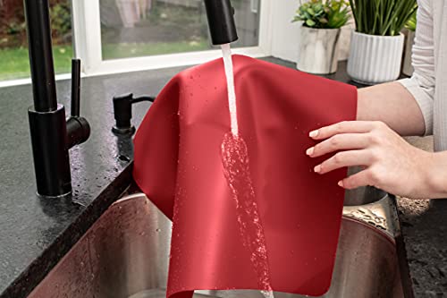 Image of GASARE, Set of 2, Extra Large, Thick, Silicone Mats for Kitchen Counter, Heat Resistant Mats, Countertop Protector, Non-Slip, Easy to Clean, 25 x 17 Inches x 1.4mm, Red