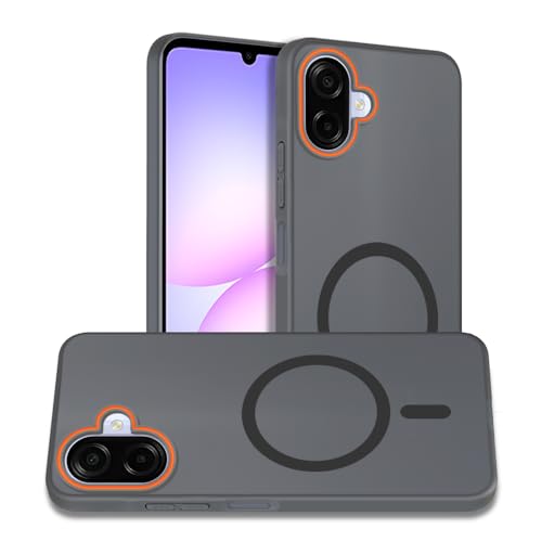 Image of AESTMO Samsung Galaxy A07 / M07 / F07 / F70E 5G Back Cover | Slim Hard Shell | Matte Frosted Hard Back Translucent Back Cover for (Compatible with MagSafe Accessories, Black)