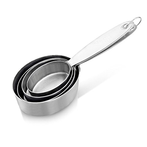 New Star Foodservice | Conjuntos de colheres de medição de nível comercial, Prata, 8-Piece Set (Oval