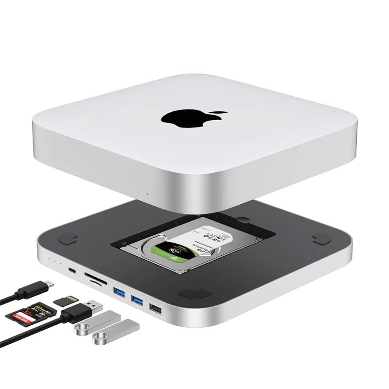 Linkify MC25H 8 in 1 Mac Mini Hub with 4K HDMI/VGA/Type-C Port/SD