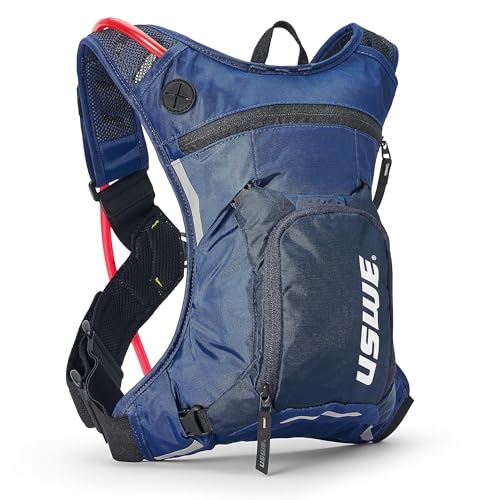 USWE Moto Hydro - Paquete de hidratación con bolsa de agua, una mochila de gama alta, sin rebote para motocicleta enduro y todoterreno (3 L, azul)