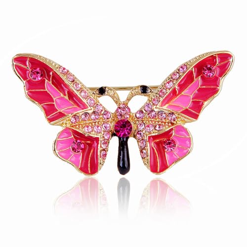 Image of butterfly brooch pins for women fashion Woman's enamel crystal rhinestone butterfly brooches pin set for Clothes Dresses