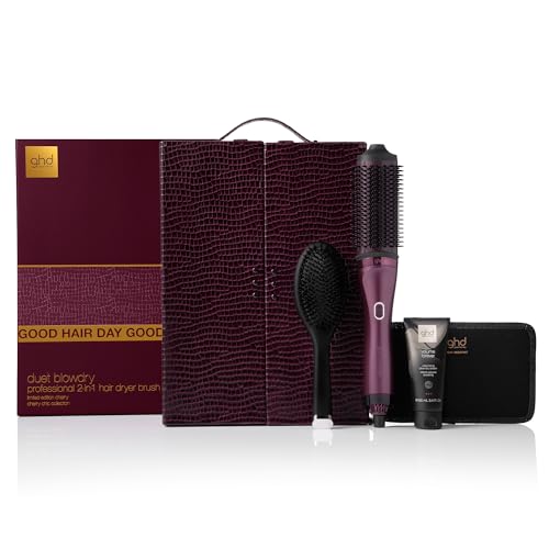 ghd Duet Blowdry Limited Edition Gift Set - 2-in-1 Hair Dryer Brush in Cherry Chic, with Luxe Vanity Case, No Heat Damage option